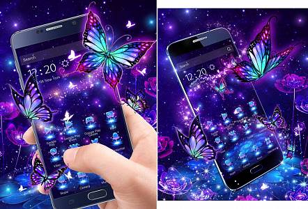 Скриншоты к 3D Purple Butterfly Theme