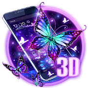3D Purple Butterfly Theme