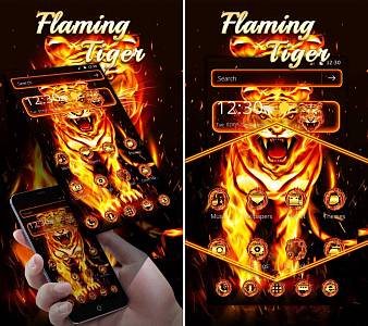 Скриншоты к Flaming Tiger Theme
