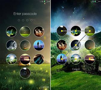 Скриншоты к Fireflies lockscreen