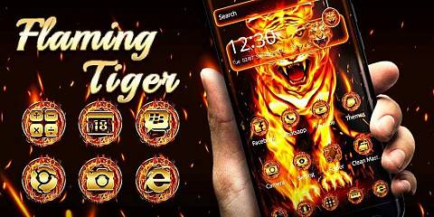 Скриншоты к Flaming Tiger Theme
