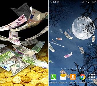 Скриншоты к Падающие Деньги 3D Живые Обои